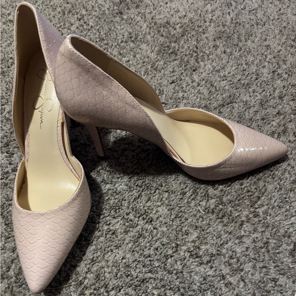 Jessica Simpson Blush Pink Textured Heels